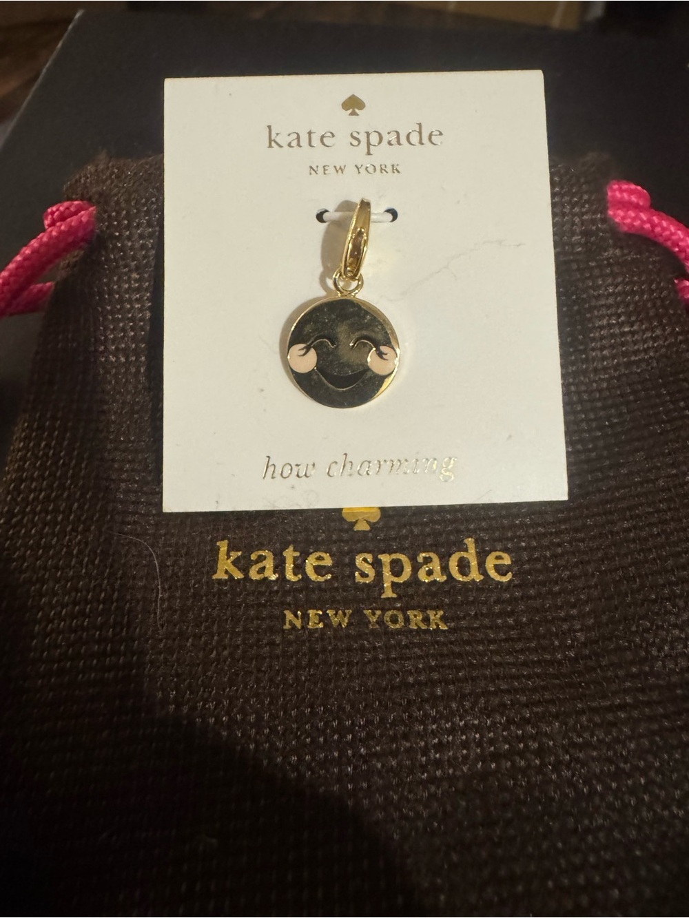 Kate Spade Gold Smiley Charm